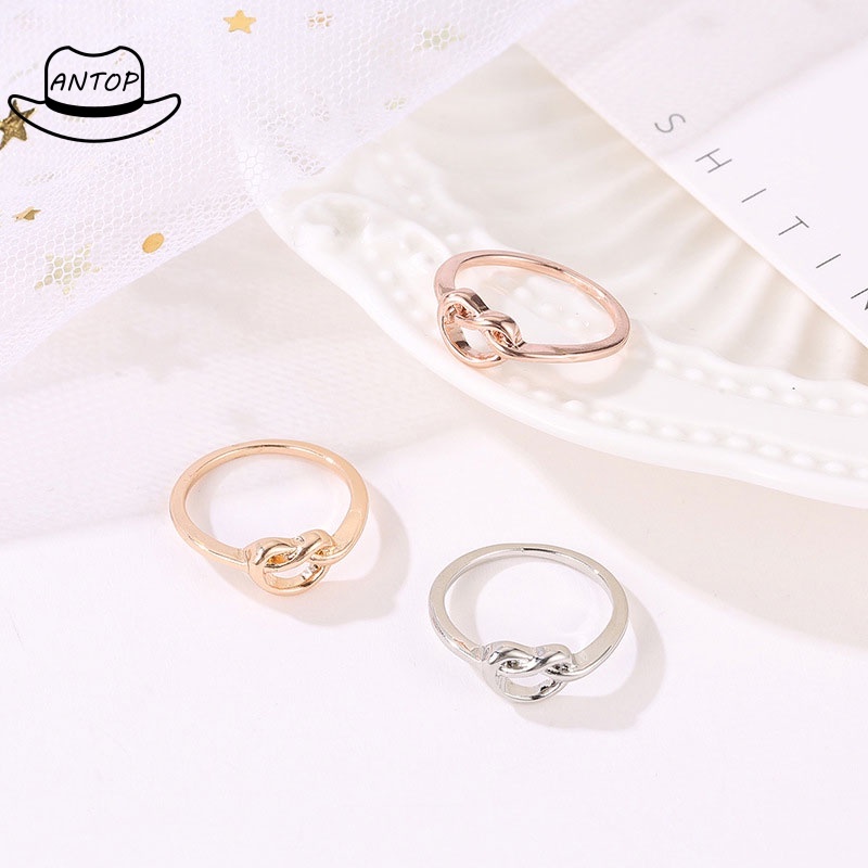 Temperamen Korea Selatan Sederhana Cinta Hampa Peach Cincin Berbentuk Hati Pembukaan Cincin ANTOP