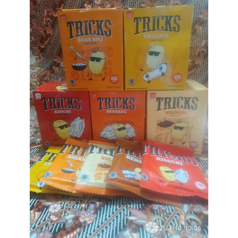 

SNACK TRICKS BAKED CRISPS/tricks kentang 10@18g