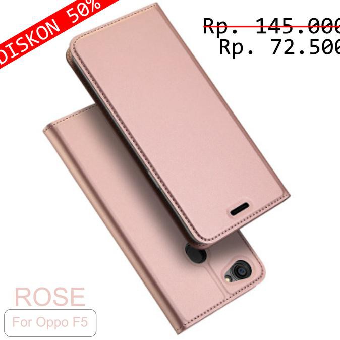 Oppo F5 A73 A79 Case Dux Ducis Skin Original Flip Wallet Cover Oppo F5 - Hitam New Hokyti