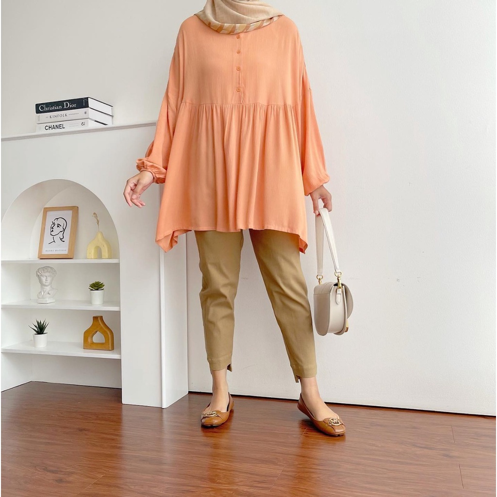 Miler Blouse JUMBO LD 140 - BAJU BLOUSE WANITA JUMBO BIG SIZE TO XXXL - ATASAN LENGAN PANJANG