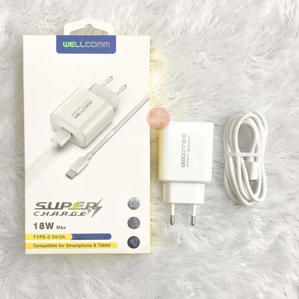 Travel Charger Usb Type C Fast Charging VOOC 18w Wellcomm Original