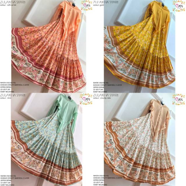 Dress set motif terlaris Zulaikha syari ori rins
