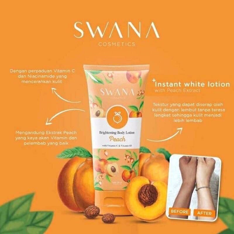 SWANA Brightening Body Lotion 100ml By Hanasui | Peach | Pomegranate