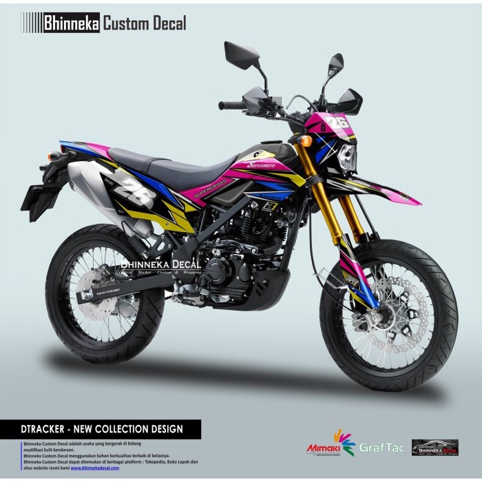 DECAL STICKER KAWASAKI DTRACKER GRAFIS PINK-009