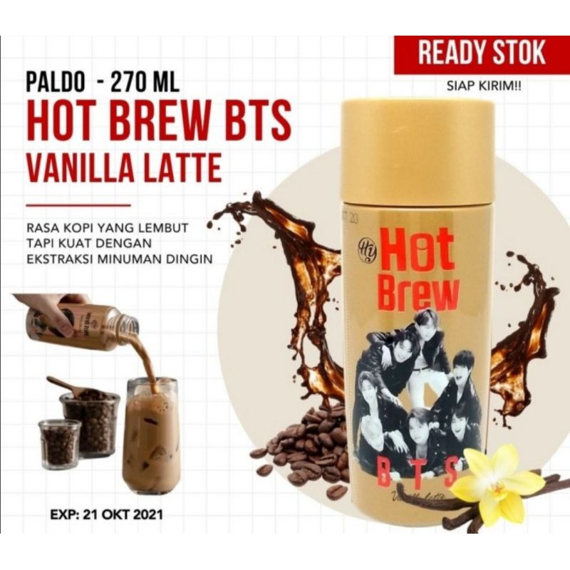 Paldo Hy BTS Hot Brew Vanilla Latte 270 ml Minuman Kopi Korea