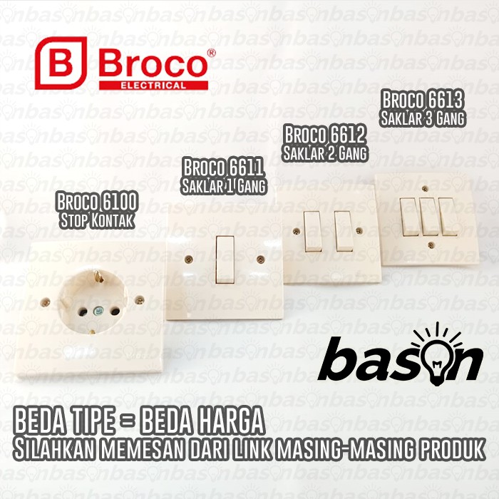 BROCO 6100 STD Socket Outlet 16A 250V Cream | Stop Kontak dengan arde