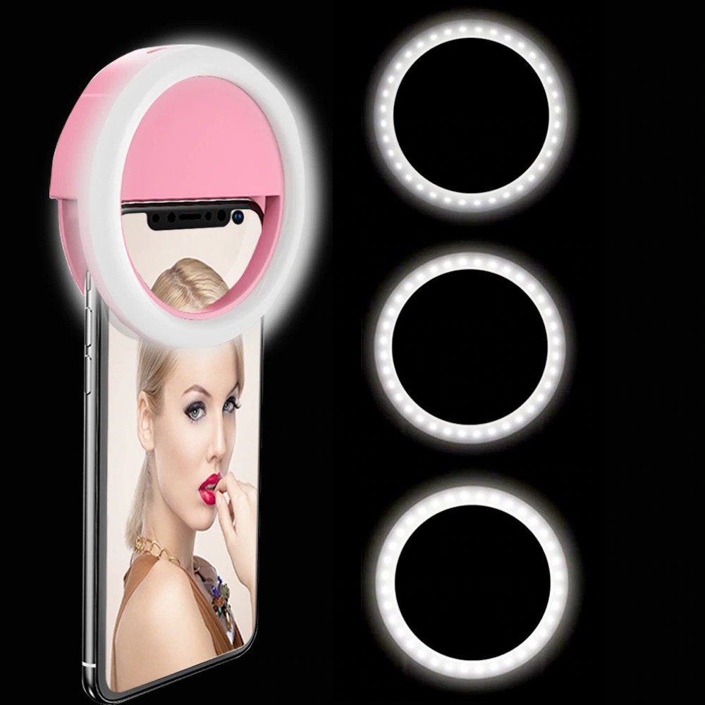 Selfie Ring Light Portable dengan 3 Pilihan Cahaya