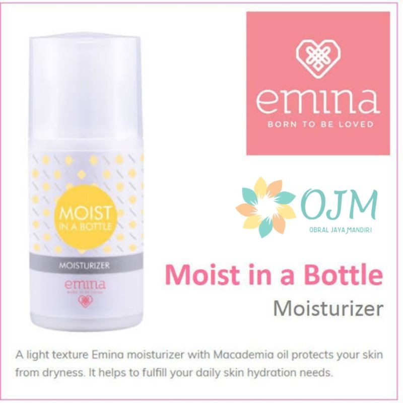 Emina Moist in a Bottle Moisturizer 50ml Pelembab Wajah BPOM