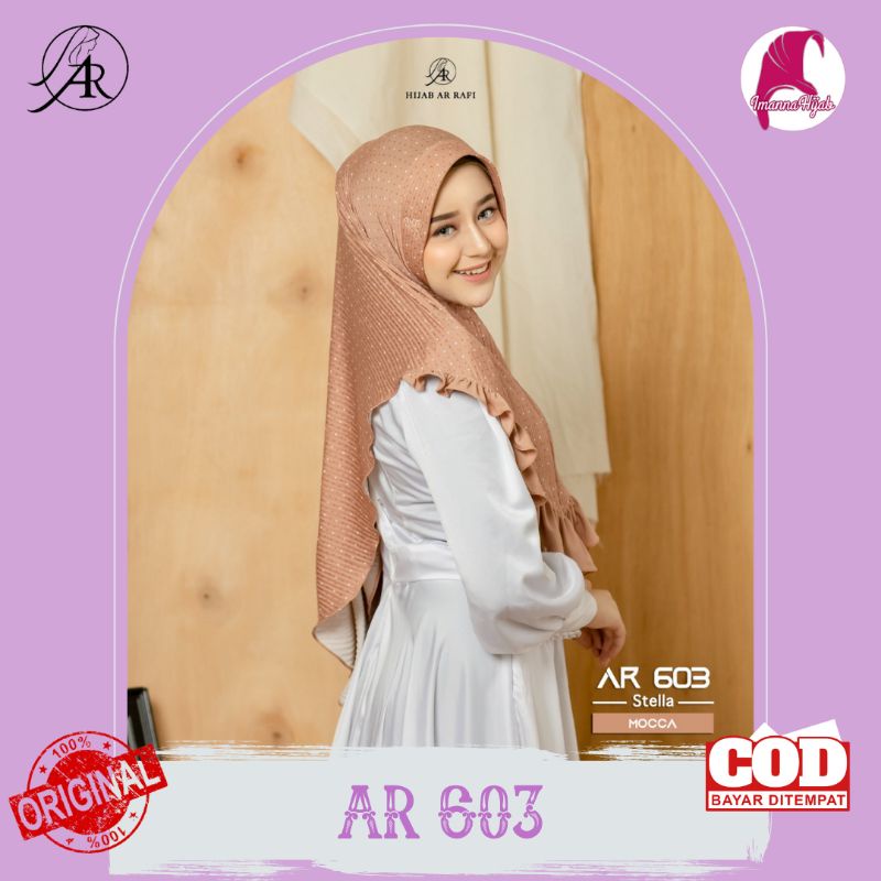 HIJAB ARRAFI ✓ Jilbab Instan Plisket / Hijab Bergo Instan Plisket motif Polka Variasi Rampel AR 603 