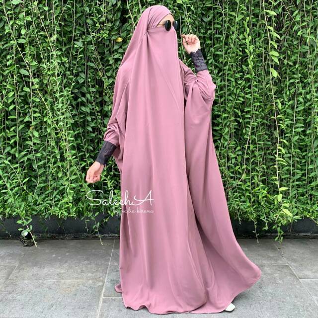 FRENCH KHIMAR ABAYA MARYAM by Saleeha warna Rose Taupe