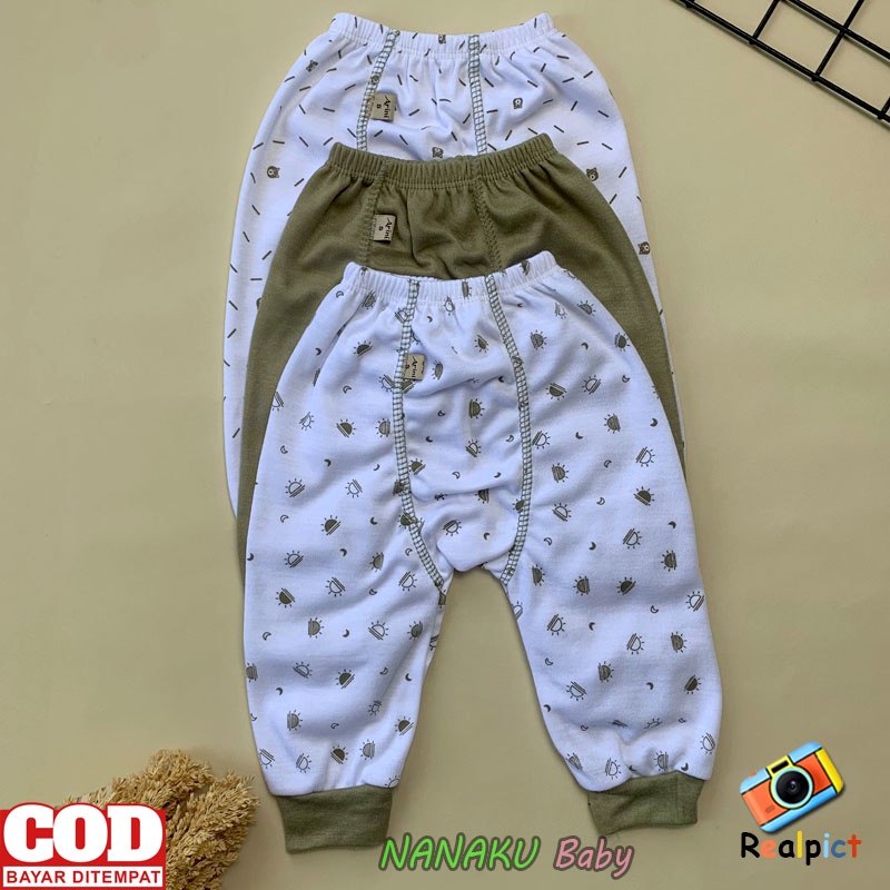 3 PCS Celana Bayi Baru Lahir Celana Pempers Panjang Bayi Usia 0-3 Bulan -Anababy