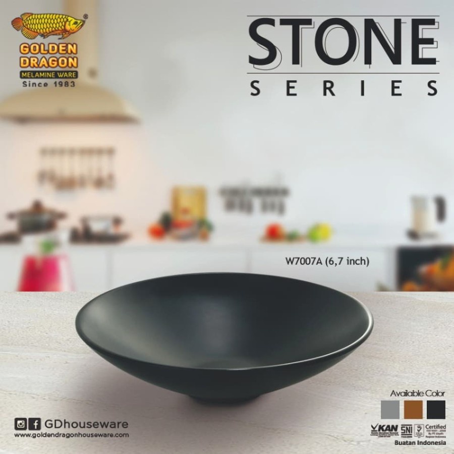 Golden Dragon Melamine Mangkok W7007A Stone Series