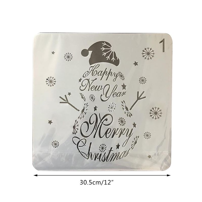 Zzz 6pcs / set Cetakan Stensil Cutting Dies Motif Snowman / Pohon Natal Untuk Scrapbook / Craft DIY