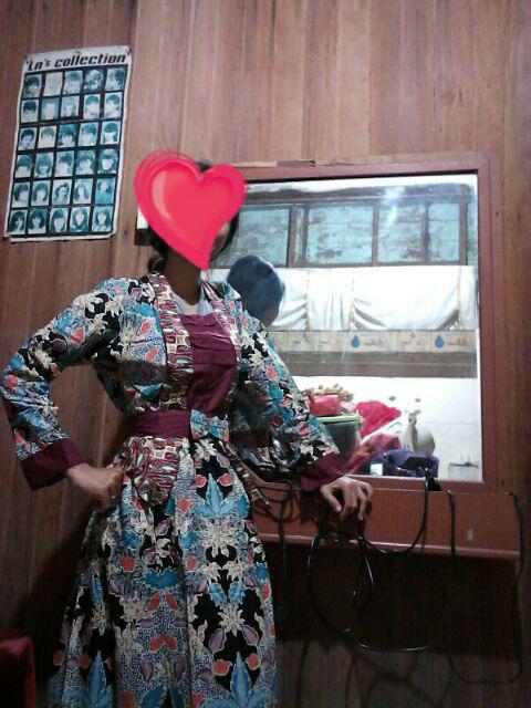 Qnunbatik Batik Keluarga Gamis Muslim Wanita Sedona Parang