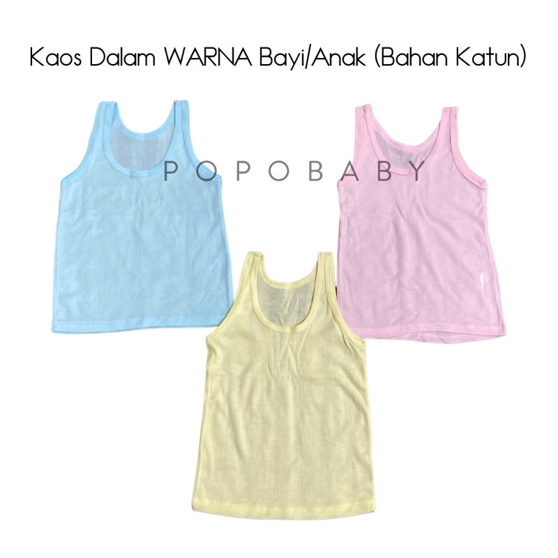 Kaos dalam / singlet warna Anak/Bayi (BAHAN SINGLET KATUN)