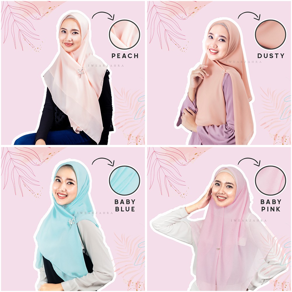 HIJAB BELLA SQUARE - Jilbab Segiempat Jahit Tepi Polycotton Kerudung Segi Empat Potton Premium