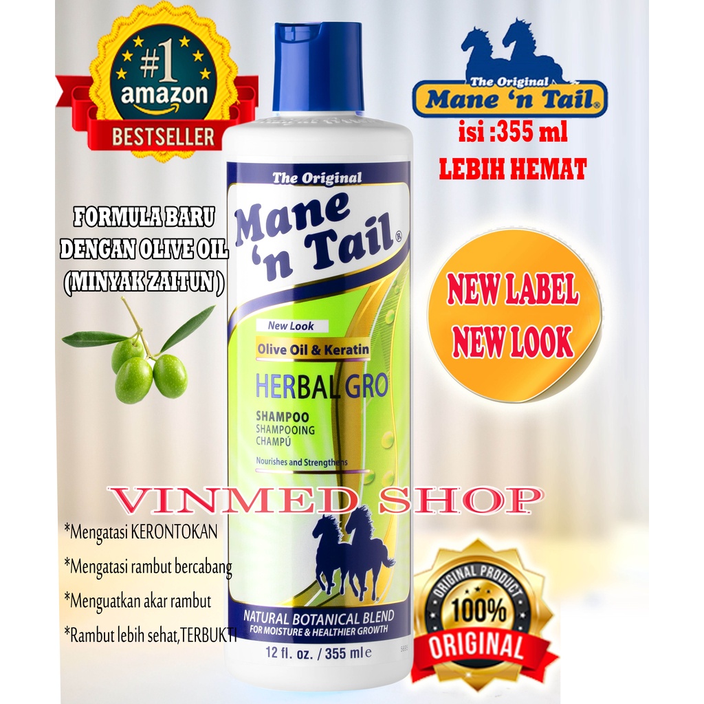 SHAMPOO MANE N TAIL- SHAMPO KUDA HERBAL GRO 355ML