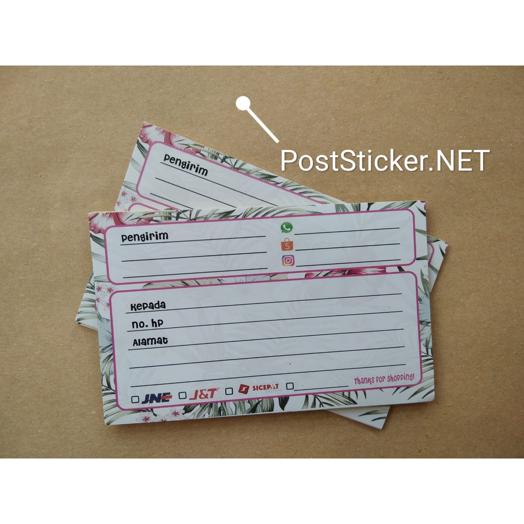 

Sticker Alamat Pengiriman all Olshop corak Bunga Full Color