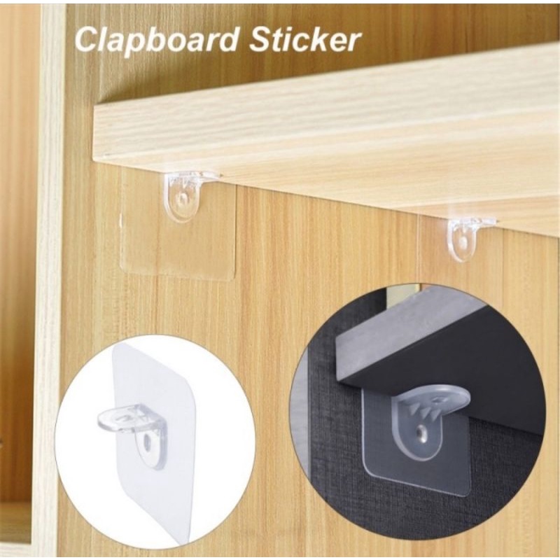 Sekat Tempel Laci Perekat Dinding Penopang Rak Lemari Pakaian Baju Buku Holder
