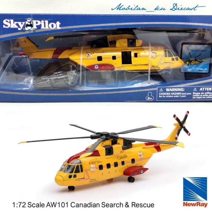 Diecast Helikopter Agusta AW101 Search & Rescue NewRay 1:72 Sky Pilot