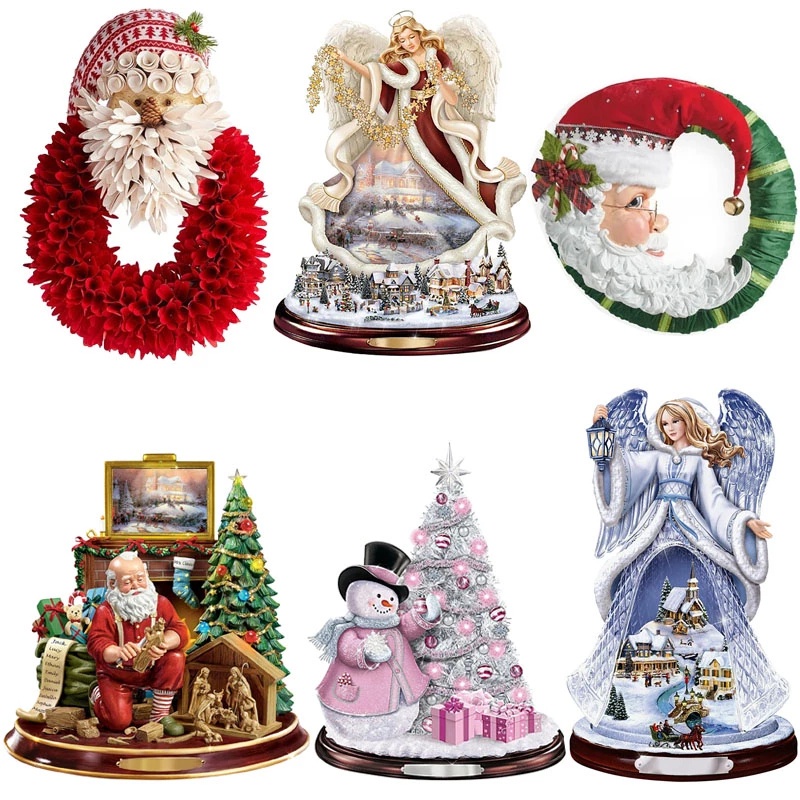 Stiker Dinding Bahan PVC Tahan Air Gambar Santa Claus / Manusia Salju Untuk Dekorasi Rumah