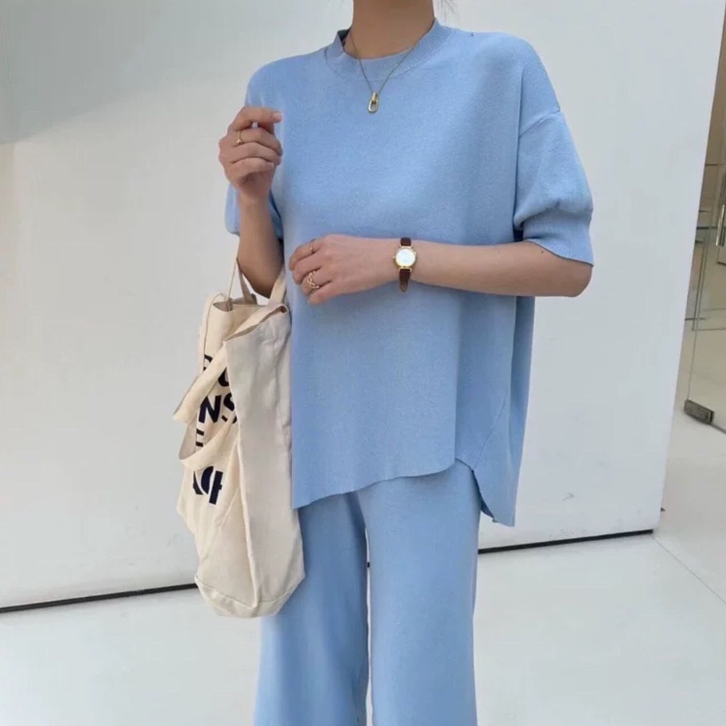 [FG] Curvy Knit Set Oversize Top & Pants SET6592-7