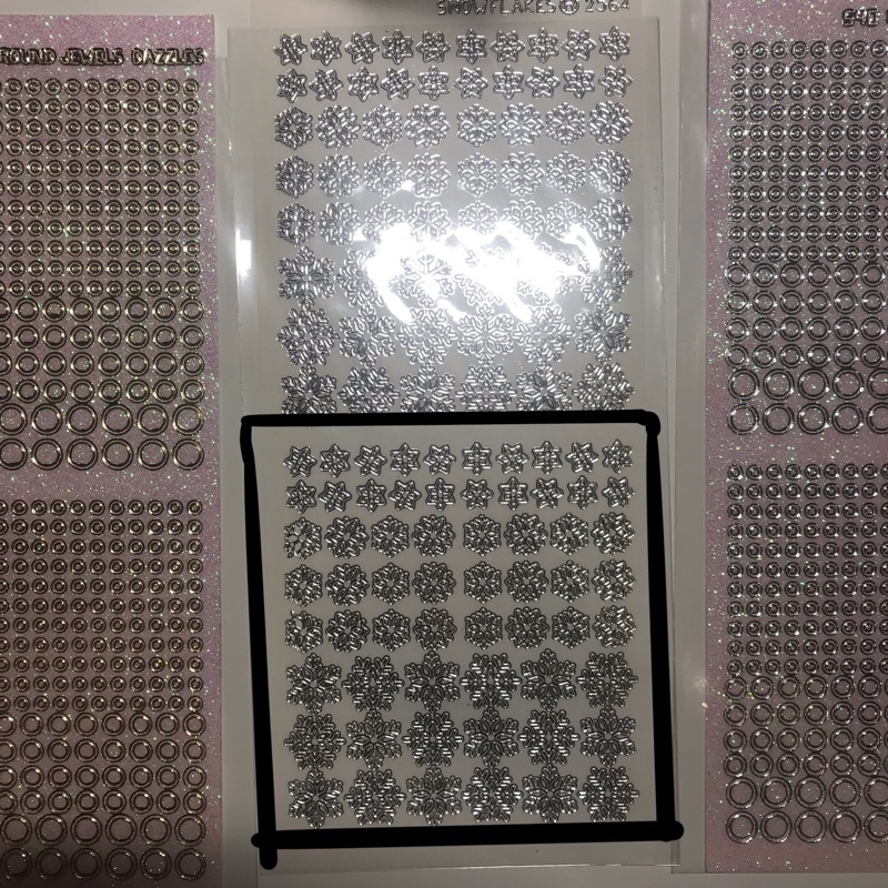 

sharing half foil sticker snowflakes and round jewels