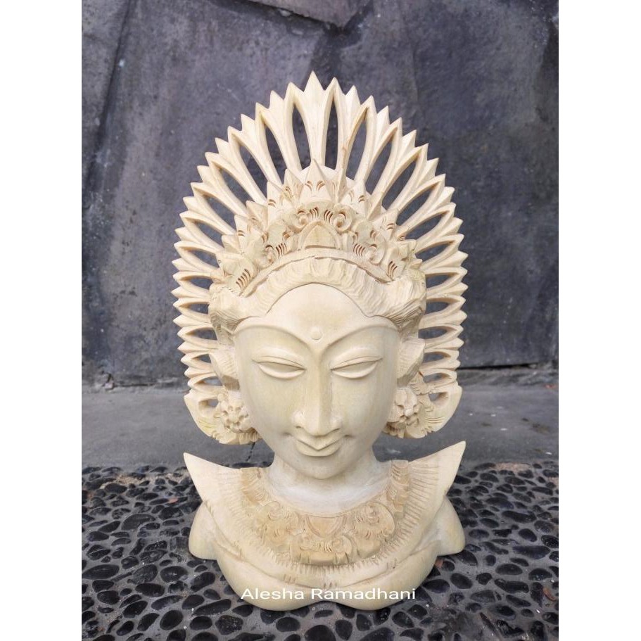 Monggo] Patung Kepala Penari Janger / Ukiran Bali / Pajangan