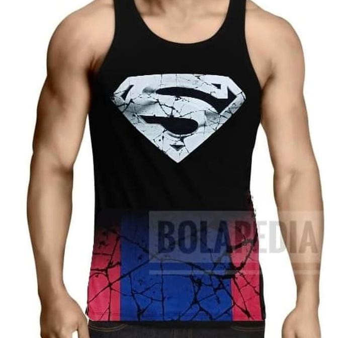 (PROMO) Kaos singlet SUPERMAN gym fitness training pria
