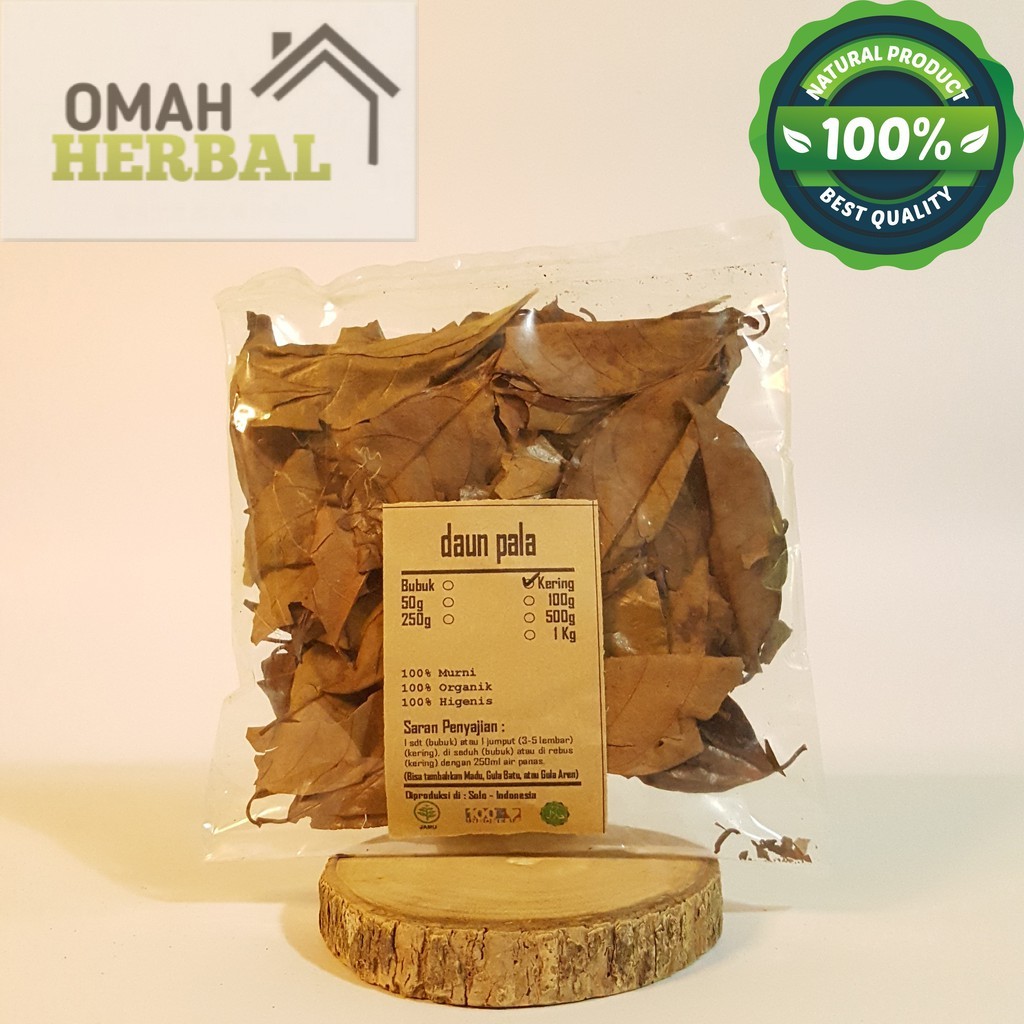 Jual DAUN PALA POLO KERING 50 GRAM Myristica Fragrans MURNI 