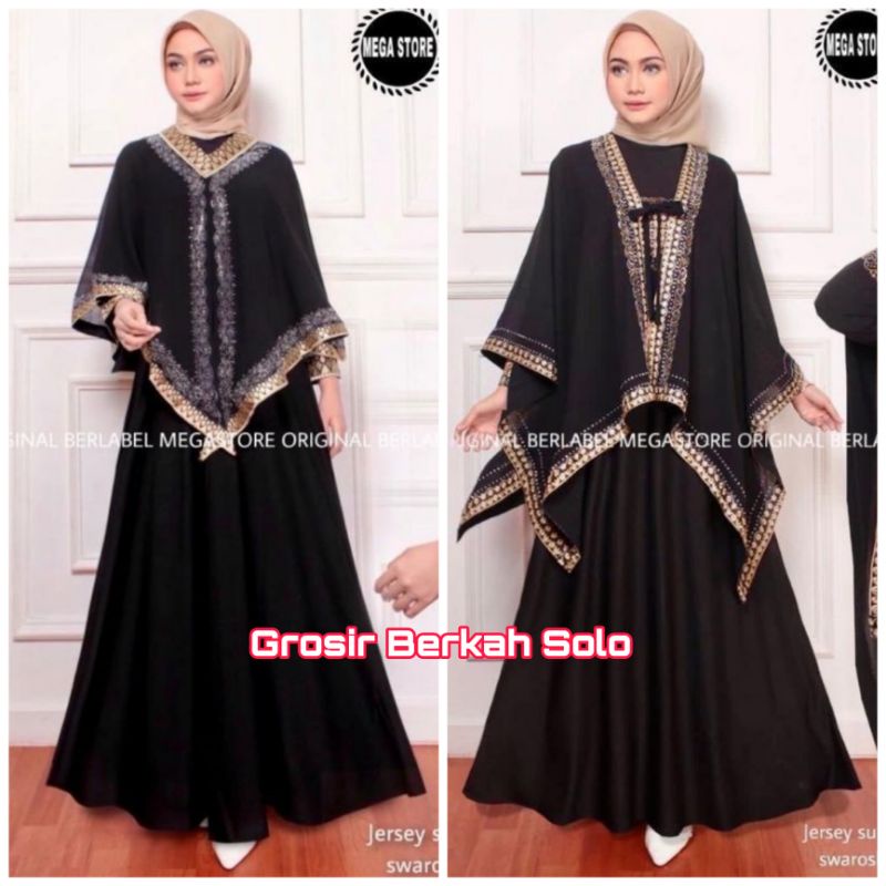 Mega Store Gamis Abaya Turki Hitam Terbaru Turkey 1349 1207 Abaya Arab Mat Jersey Mix Baby doll HQ