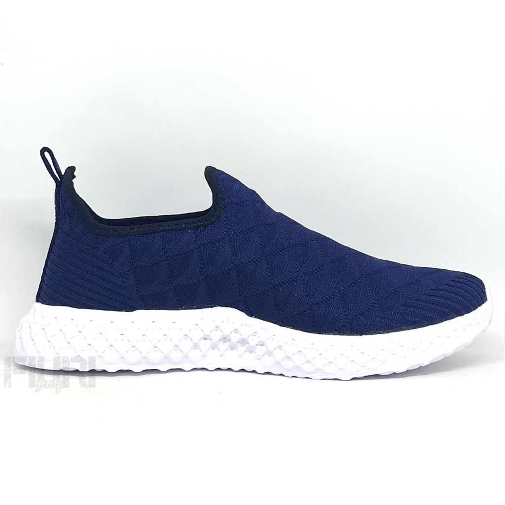 FIURI - Ando Original - FUBORU 39-43 Navy - Sepatu Sneakers Pria - Sepatu Olahraga Pria - Sepatu Knit Rajut Pria - Sepatu Jogging Pria - Sepatu Sport - Sepatu Slip On Pria - Sepatu Cowok