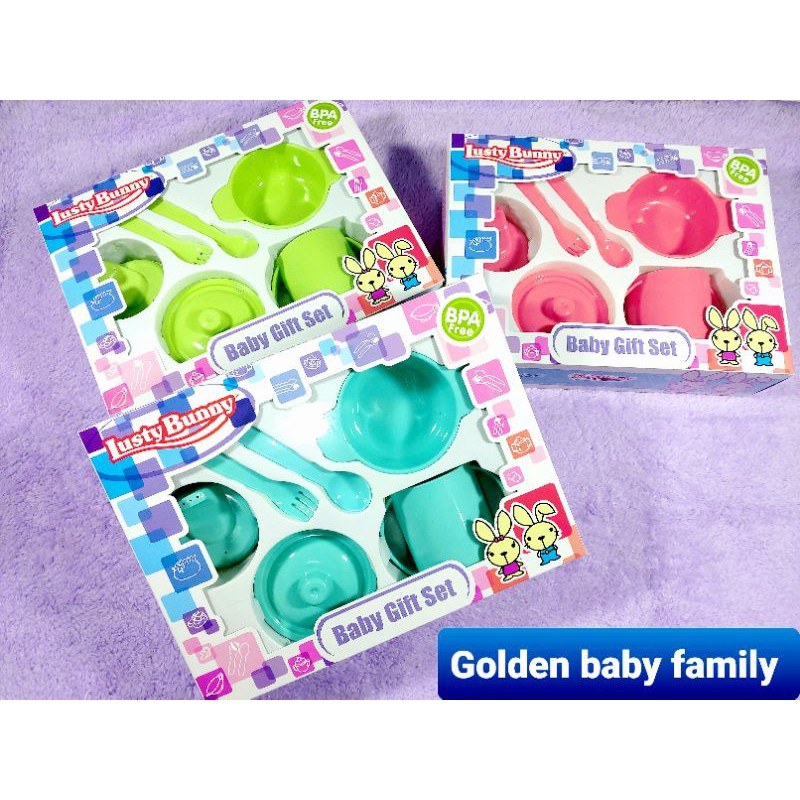 Lusty Bunny Feeding Set LB 1423 Piring/ Set Tempat Makan Bayi (Kemasan Plastik)