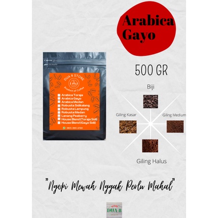 

KOPI ARABICA GAYO 500 GR - ROASTED BEAN