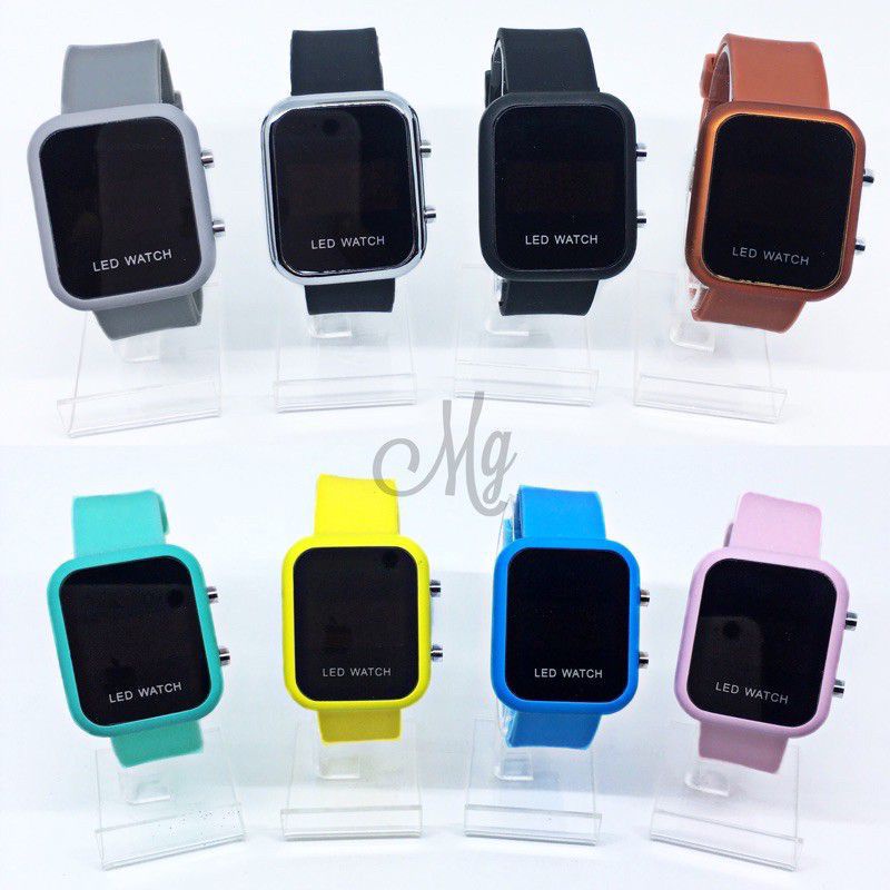 (Cod)Jam Tangan Wanita Unisex Led Watch Strap Karet/Rubber(Dikirim Jakarta)