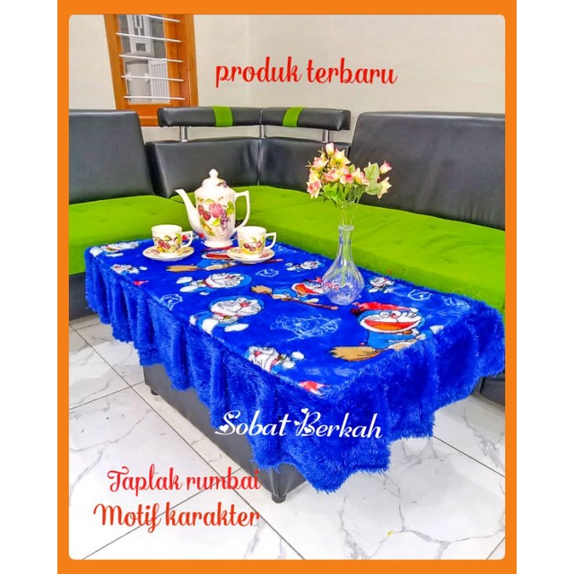 TAPLAK MEJA RUMBAI MOTIF KARAKTER TERBARU 2022 / TAPLAK RUMBAY BULU RASFUR TERBARU / TAPLAK MEJA RUA