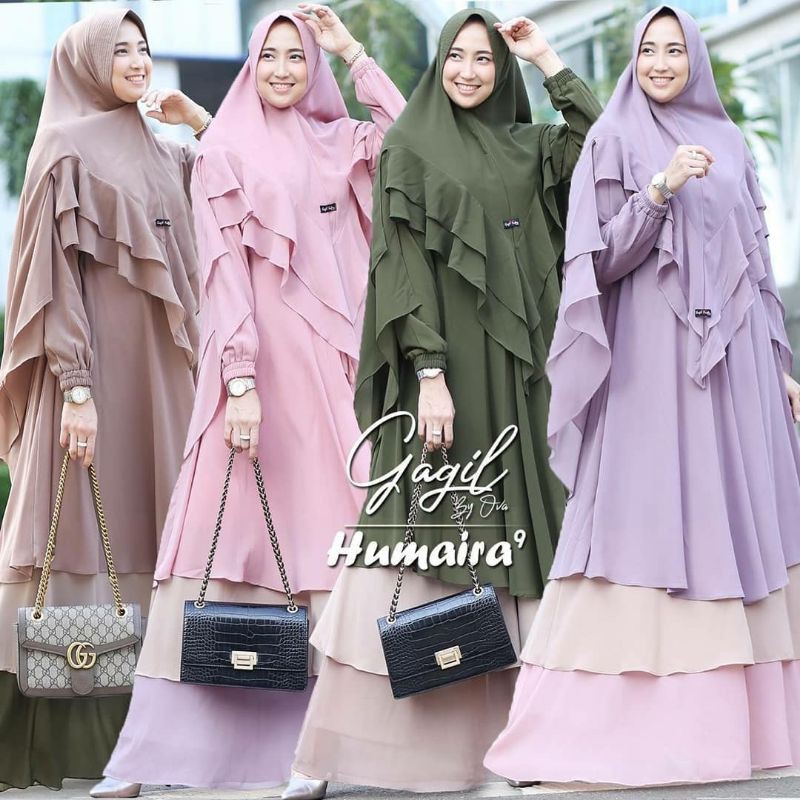 HUMAIRA SYARI PART 9 BY GAGIL GAMIS SYARI PREMIUM SET SYAR'I TERBARU BUSUI BAJU SYARI ORIGINAL