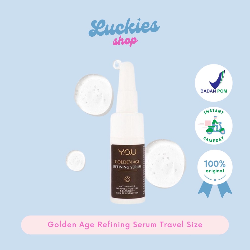 BPOM YOU Golden Age Refining Serum 5ml Travel Size Hyaluronic Acid Wajah Anti AgingSerum Mengencangkan Wajah Muka