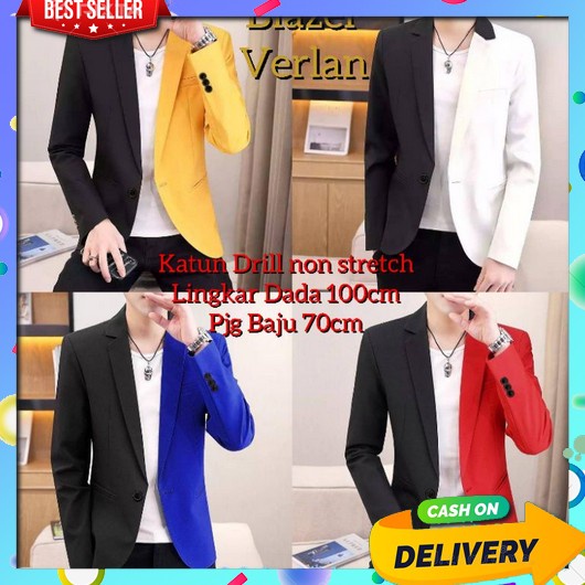 Blazer Pria/Blazer Wisuda/Blazer Formal/Blazer Santai/Blazer Slim Fit  Bps Cod Blazer Pria Verlan V