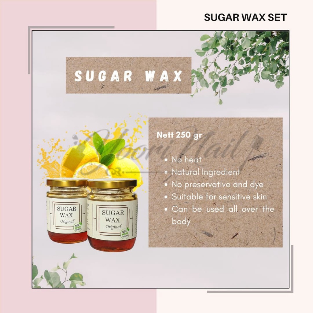 paket lengkap sugar wax 2 jar (250gr x 2 jar) spatula jumbo wax stripe kain waxing dus