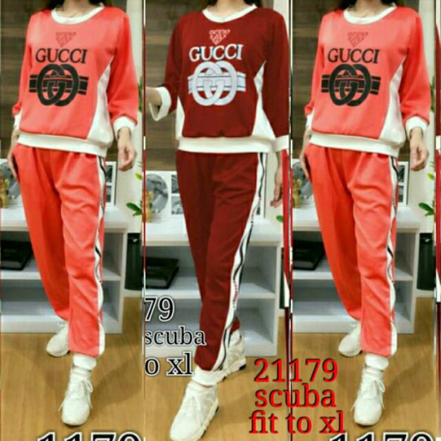 Setelan wanita Sport Import Stelan pnj gucci kmbi wrn 21179