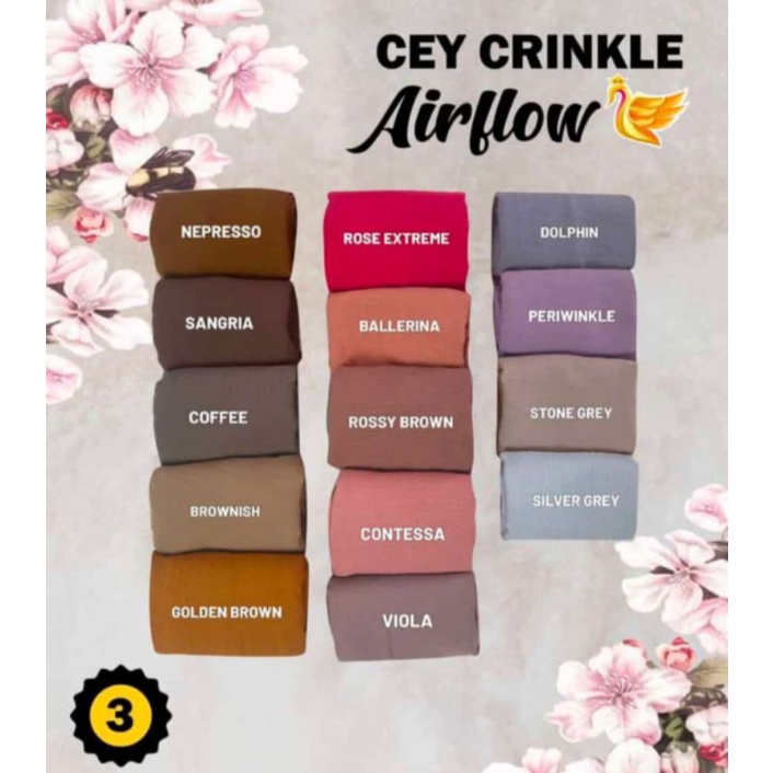 Crinkle Airflow / Kain Crinkle Airflow / Bahan Crinkle Airflow / Cey Airflow