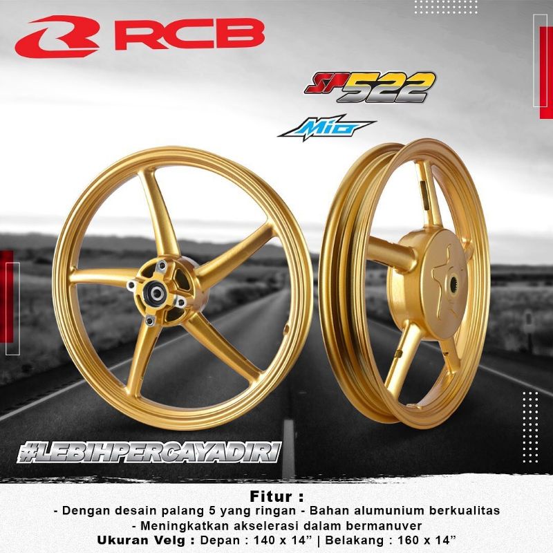 VELG RACING RCB MIO SPORTY MIO SOUL SP 522 GOLD