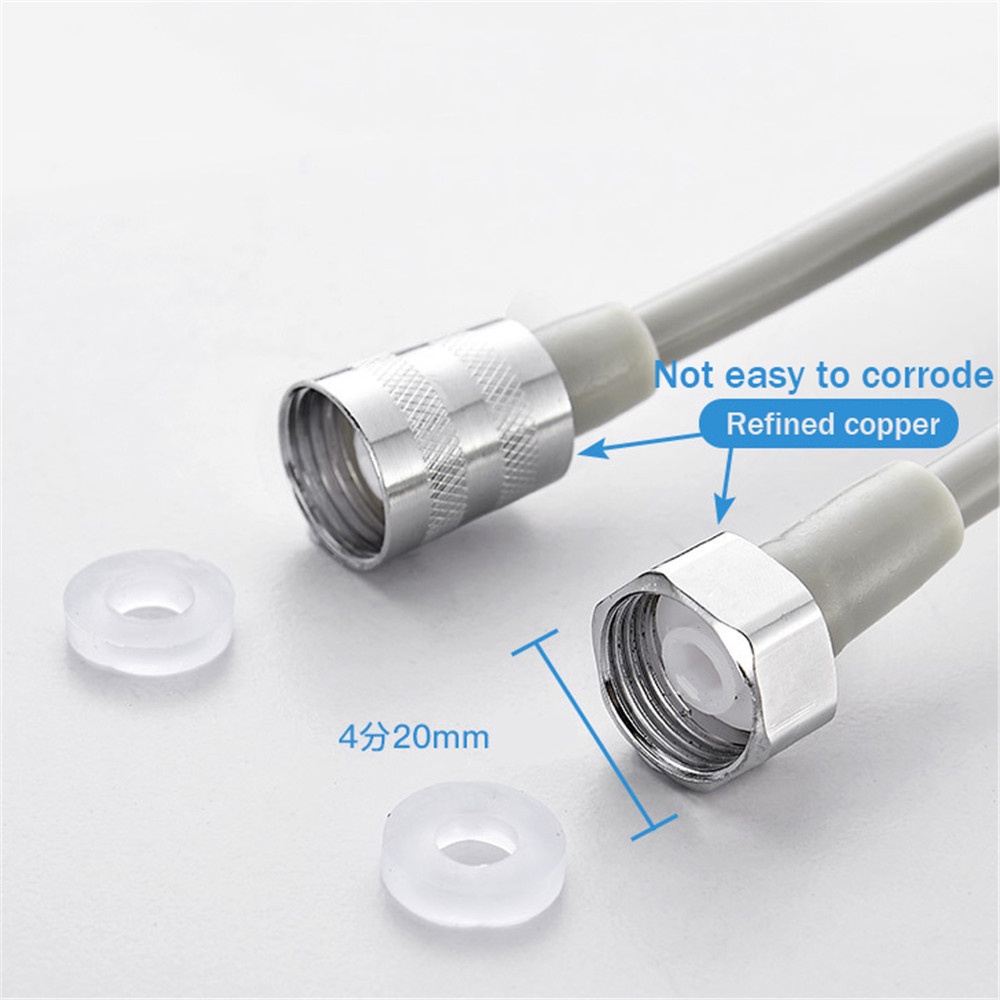 【COD Tangding】Washer Spring Shower PU Plastic Retractable Telephone Wire Pu Stainless Steel High Pressure Hot and Cold Hose