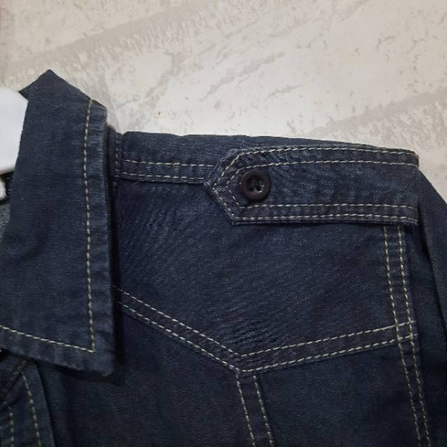 AHZA KEMEJA DENIM ANAK BORDIR LENGAN PANJANG REAL CW SIZE 7