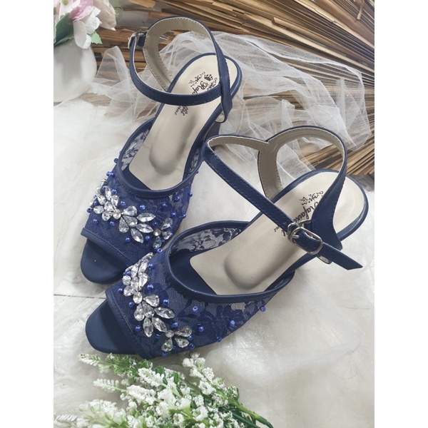 sepatu aquila navy tali 7cm tahu