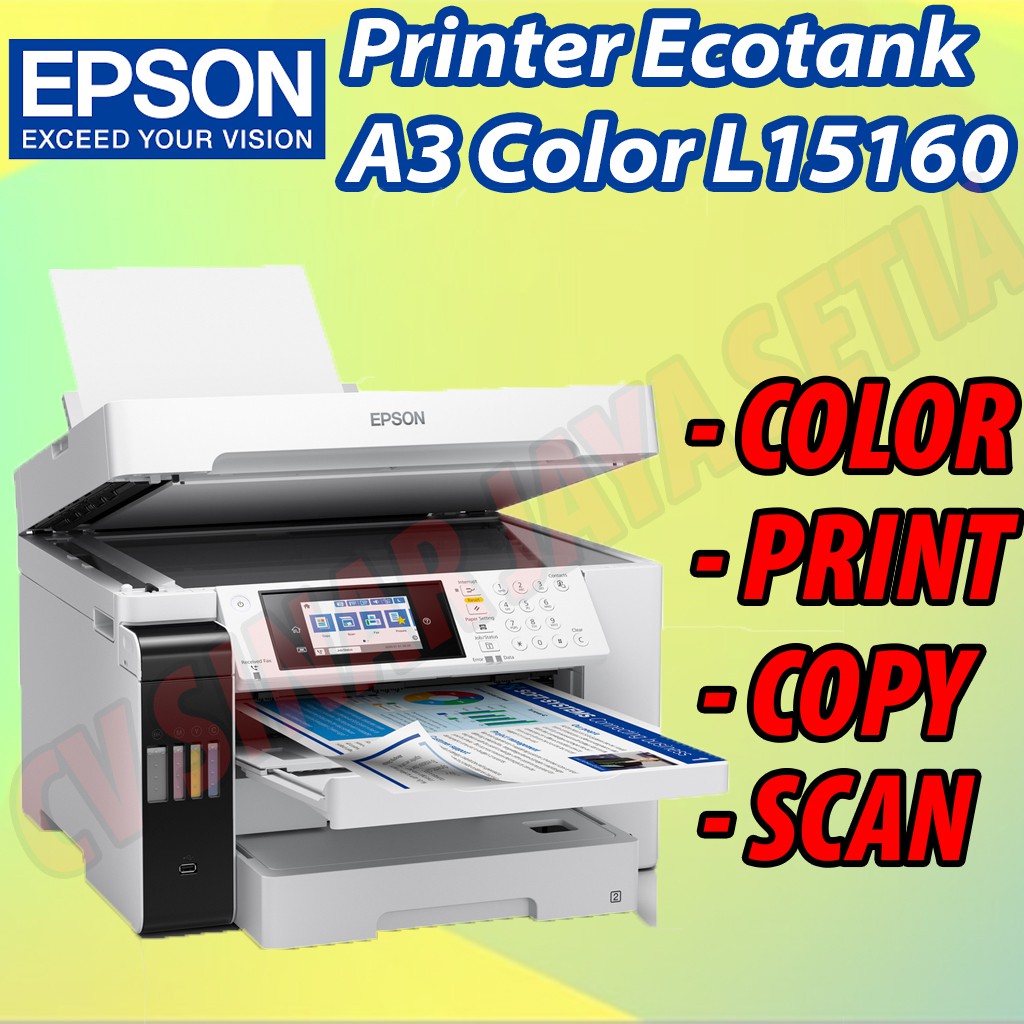 Printer Epson A3 Color Ecotank L15160 Pigment Ink Technology