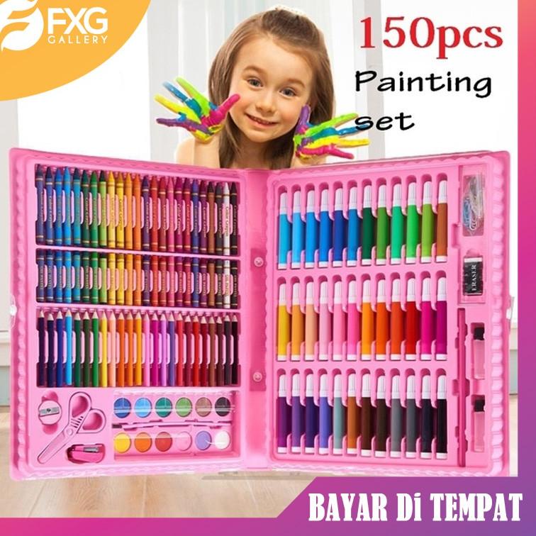 

Nzs86 FXG - 150PCS Crayon Set Alat Gambar Alat Tulis & Lukis Menggambar Melukis Anak ATK06 COD .,..,