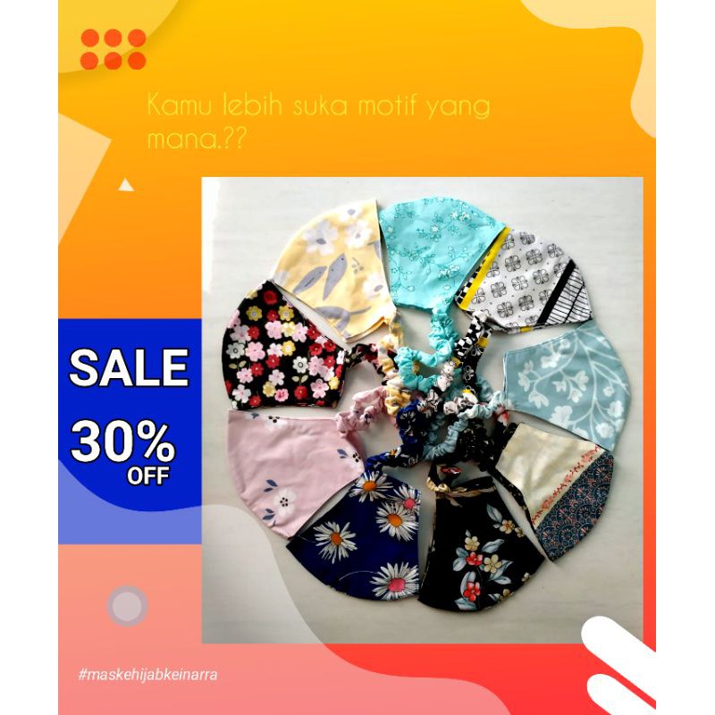Masker hijab-masker-masker kain-masker medis-masker duckbill-masker duckbill sensi-masker daisy