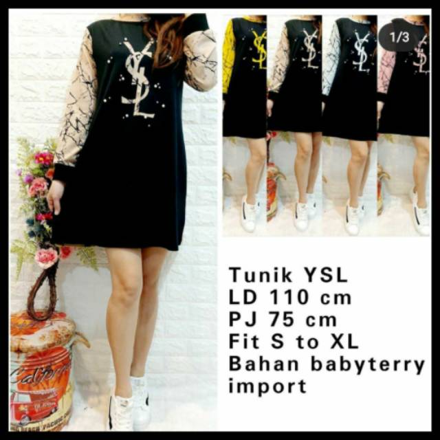 Tunik kaos import YSL babyterry